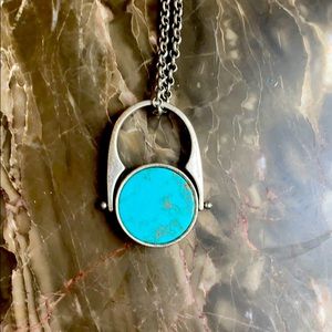 Lucky Brand turquoise and glimmer necklace.